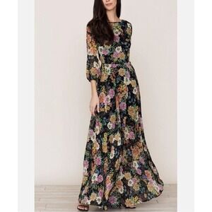 Anthropologie Yumi Kim Garden Grown Floral Woodstock Maxi Dress, Black Motif, XS